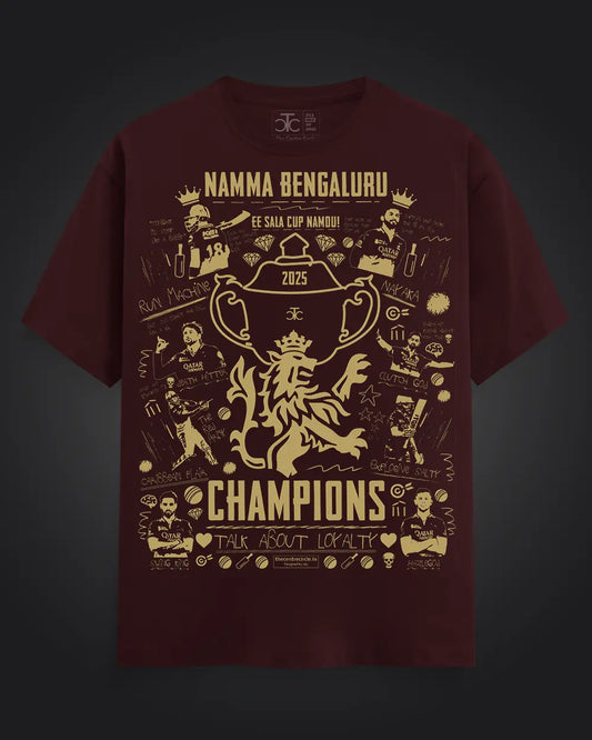 Bengaluru 2025 Champions Maroon T-shirt